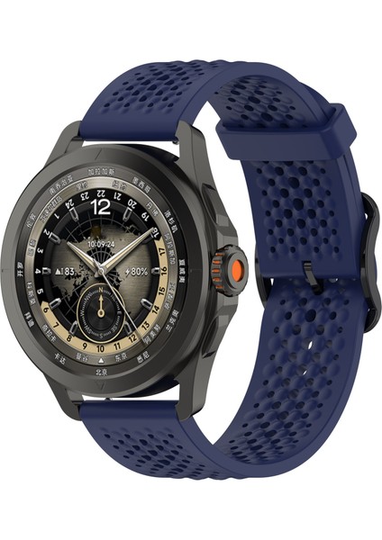 Xiaomi Watch S4 Sport/samsung Galaxy Watch3 45MM/WATCH 42MM Silikon 22MM Çoklu Delikli Nefes Alabilir Saat Kayışı - Koyu Mavi (Yurt Dışından) indirimleri