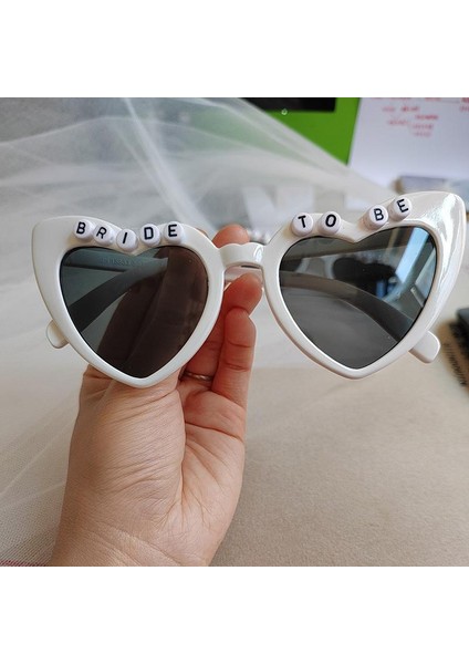 Bride To Be Yazılı Bekarlığa Veda Partisi Gözlük Kalp Şekinde Düz Beyaz Lüks Parti Gözlüğü fiyatları