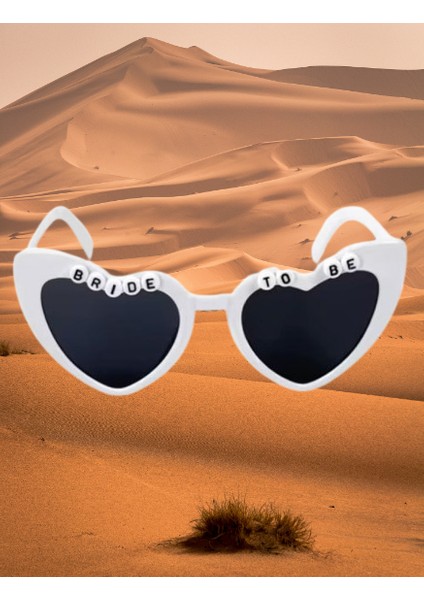 Bride To Be Yazılı Bekarlığa Veda Partisi Gözlük Kalp Şekinde Düz Beyaz Lüks Parti Gözlüğü