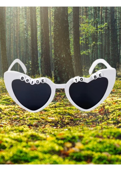 Bride To Be Yazılı Bekarlığa Veda Partisi Gözlük Kalp Şekinde Düz Beyaz Lüks Parti Gözlüğü