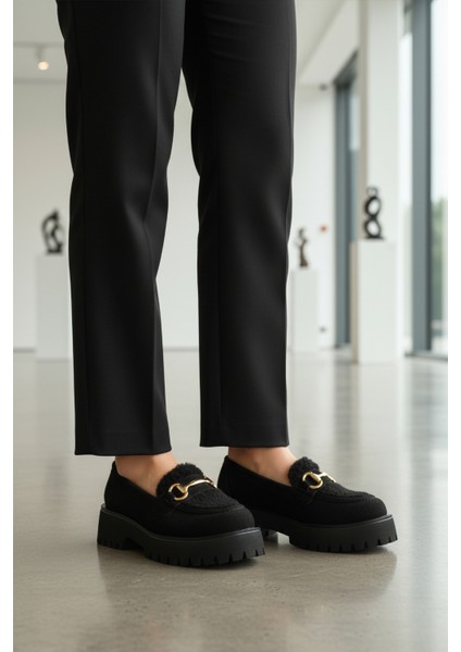 Siyah Süet Kadın Günlük Ayakkabı 572461 Z