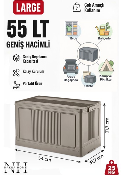 Çok Amaçlı Katlanır Kasa Organizer Düzenleyici Üst Üste Geçmeli Portatif Saklama Kutusu