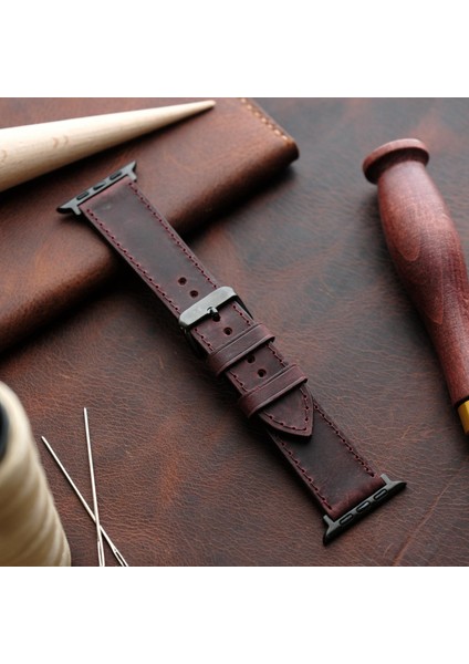 Apple Watch Elit Seri 44-45-46-49(Ultra) Uyumlu Deri Kordon