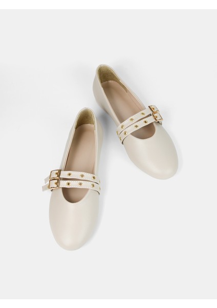 Bej Zımbalı Kadın Günlük Babet fiyatları