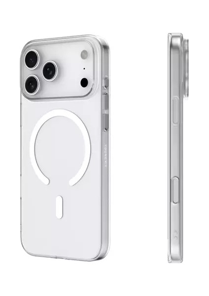 Iphone 17 Pro Uyumlu Kılıf Kablosuz Şarj Destekli Şeffaf Silikon Kapak