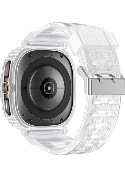 Samsung Galaxy Watch Ultra 47MM Saat Kayışı Tpu Bant ve Pc Saat Kılıfı - Mat Şeffaf (Yurt Dışından)