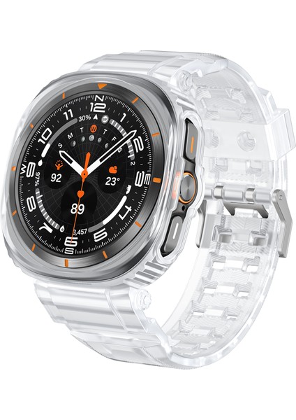 Samsung Galaxy Watch Ultra 47MM Saat Kayışı Tpu Bant ve Pc Saat Kılıfı - Mat Şeffaf (Yurt Dışından) fiyatları