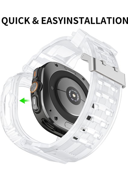 Samsung Galaxy Watch Ultra 47MM Saat Kayışı Tpu Bant ve Pc Saat Kılıfı - Mat Şeffaf (Yurt Dışından) modelleri