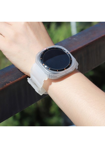Samsung Galaxy Watch Ultra 47MM Saat Kayışı Tpu Bant ve Pc Saat Kılıfı - Mat Şeffaf (Yurt Dışından) fırsatları