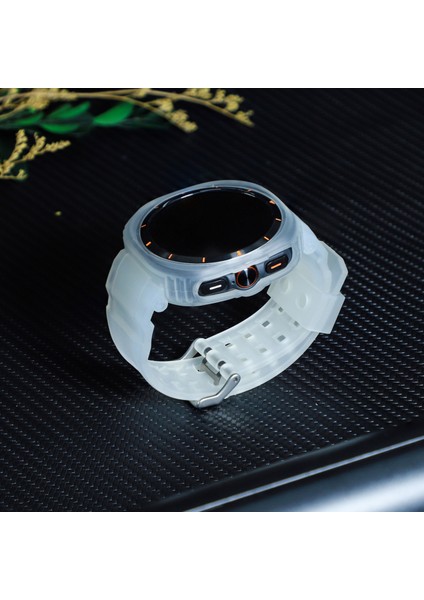 Samsung Galaxy Watch Ultra 47MM Saat Kayışı Tpu Bant ve Pc Saat Kılıfı - Mat Şeffaf (Yurt Dışından) indirimleri