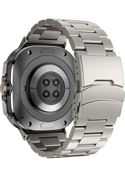 Samsung Galaxy Watch Ultra 47MM Saat Kayışı Titanyum Alaşımlı Üç Boncuklu Bileklik Kayışı ve Aleti - Titanyum (Yurt Dışından)
