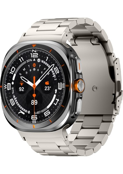 Samsung Galaxy Watch Ultra 47MM Saat Kayışı Titanyum Alaşımlı Üç Boncuklu Bileklik Kayışı ve Aleti - Titanyum (Yurt Dışından) modelleri