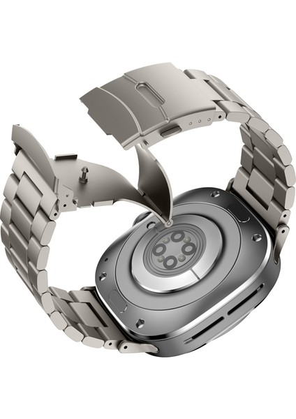Samsung Galaxy Watch Ultra 47MM Saat Kayışı Titanyum Alaşımlı Üç Boncuklu Bileklik Kayışı ve Aleti - Titanyum (Yurt Dışından) indirimleri