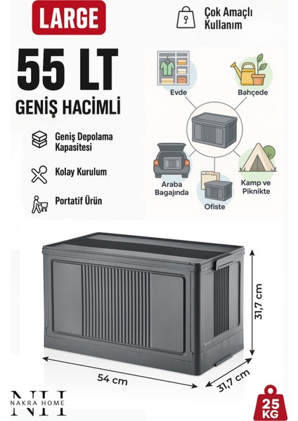Çok Amaçlı Katlanır Kasa Organizer Düzenleyici Üst Üste Geçmeli Portatif Saklama Kutusu