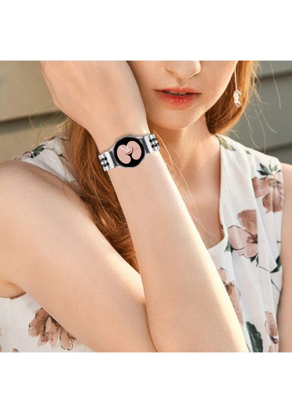 Samsung Galaxy Watch7 44MM 40MM Metal Saat Kayışı 7 Boncuklu Hızlı Çıkarma Bağlantılı Kayış - Gümüş + Siyah (Yurt Dışından) indirimleri