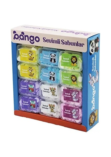 1446-QBA Kutulu Sevimli Mini Sabun – 1 Paket (2 Kutu, Toplam 2 Adet) Renkli Kokulu Hediye Sabunu Seti