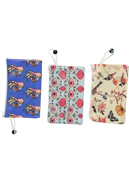 Baskılı 3'lü Farklı Desen Akrilik Bez Cüzdan fiyatları