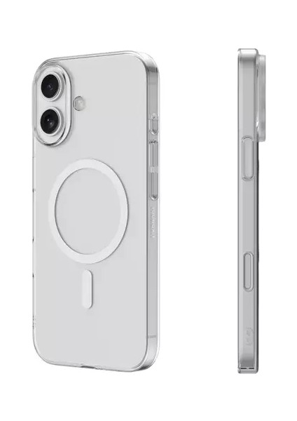 Iphone 16 Plus Uyumlu Kılıf M-Safe Şarj Özellikli Arka Kapak Kapak Şeffaf