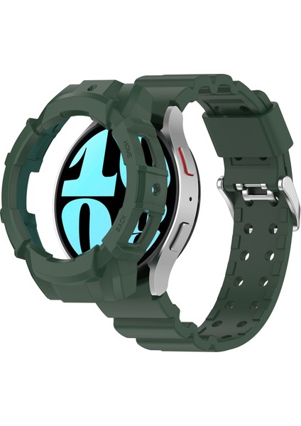 Samsung Galaxy Watch7 40MM Silikon+Tpu Saat Kayışı ve Saat Kılıfı - Yeşil (Yurt Dışından)