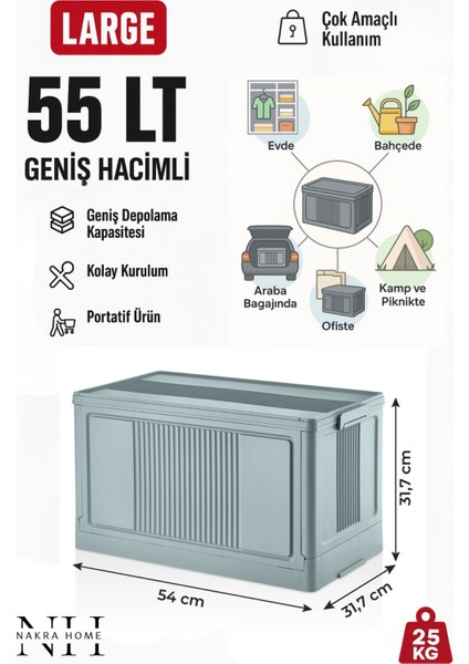 Çok Amaçlı Katlanır Kasa Organizer Düzenleyici Üst Üste Geçmeli Portatif Saklama Kutusu
