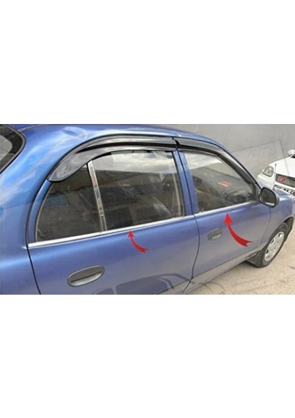 Hyundai Accent Yumurta Kasa 1995-2000 Krom Cam Çıtası 4 Parça Paslanmaz Çelik fırsatları