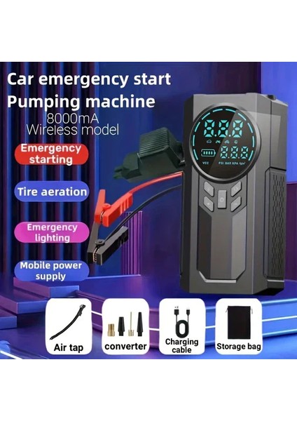 4’ü 1 Arada Lastik Şişirici – Akü Takviyesi – Powerbank – LED Işık (4801) indirimleri