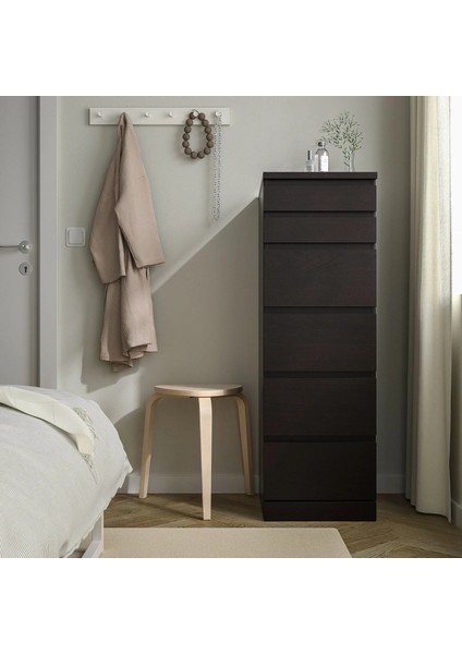 Malm 6 Çekmeceli Şifonyer Venge 40 x 123 Cm Aynalı indirimleri