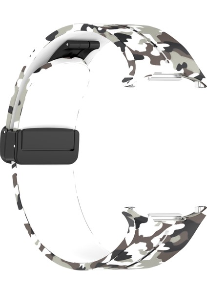 Samsung Galaxy Watch Ultra 47MM Saat Kayışı Kamuflaj Desenli Silikon Kayış ve Manyetik Toka - Beyaz (Yurt Dışından) fırsatları