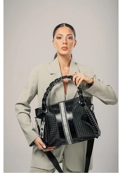 Jaxe Siyah Cilt Omuz Çantası