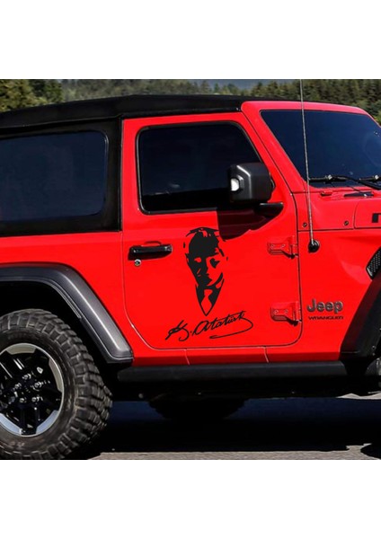 Mustafa Kemal Atatürk Silüet - Atatürk Imza Sticker Araba Oto Motosiklet Karavan Araç Sticker Etiket 00565 modelleri