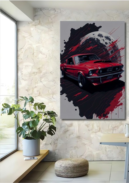 Klasik Araba Ay Işığı Ahşap Mdf Dekoratif Ev/işyeri Duvar Tablo Dikdörtgen Ev/işyeri Duvar Tablo