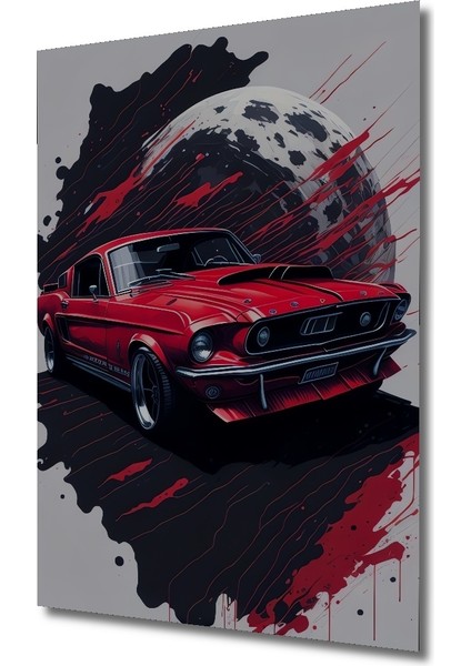 Klasik Araba Ay Işığı Ahşap Mdf Dekoratif Ev/işyeri Duvar Tablo Dikdörtgen Ev/işyeri Duvar Tablo fiyatları