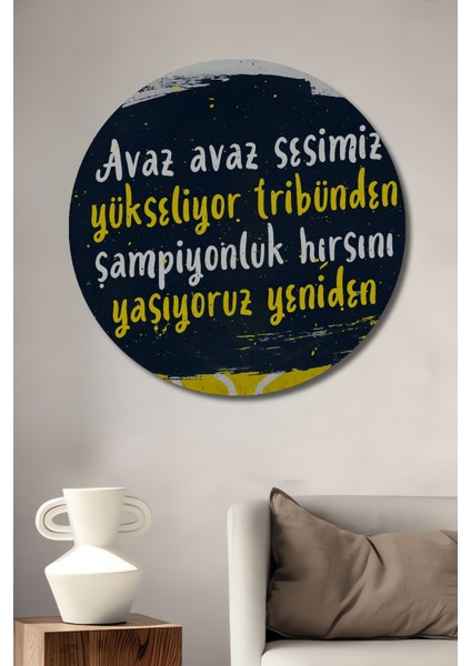 Avaz Avaz Şampiyonluk Ahşap Mdf Dekoratif Ev/işyeri Duvar Tablo Yuvarlak Ev/işyeri Duvar Tablo