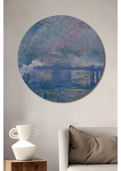 Monet Sanatının Büyülü Dokunuşu Ahşap Mdf Dekoratif Tablo Yuvarlak Tablo