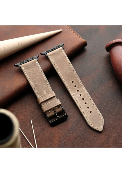 Apple Watch Elit Seri 38-40-41-42MM Uyumlu Deri Kordon
