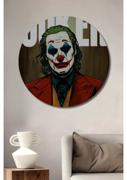 Joker Ahşap Mdf Dekoratif Ev/işyeri Duvar Tablo Yuvarlak Ev/işyeri Duvar Tablo