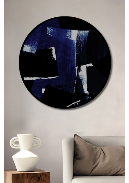 Çerçeve Görünümlü Soyut Geometrik Dekoratif Ahşap Mdf Ev Duvar Tablo Yuvarlak Ev Duvar Tablo