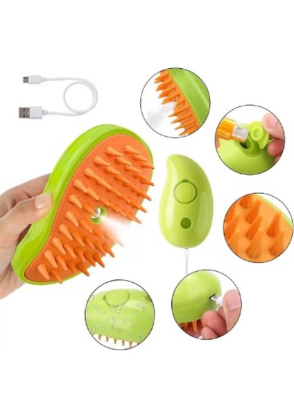 Şarjlı Soğuk Buharlı Kedi Köpek Fırçası Tarağı (4915)