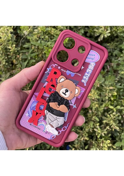 Xiaomi Redmi Note 13 4g Kılıf Ayıcıklı Darbe Önleyici Silikon Kapak