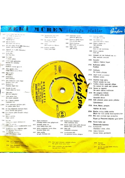 Zeki Müren – Bekleyiş / Iki Damla Göz Yaşı 45'lik fiyatları