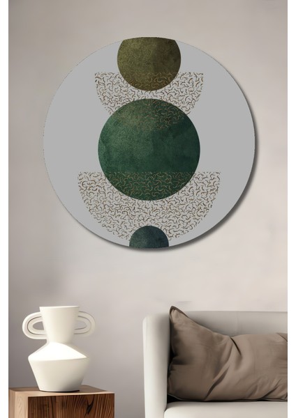 Soyut Geometrik Desenli Dekoratif Ahşap Mdf Ev/işyeri Duvar Tablo Yuvarlak Ev/işyeri Duvar Tablo