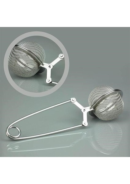 ® Paslanmaz Metal Pratik Kolay Bitki Çayı Demleme Süzgeci Aparatı
