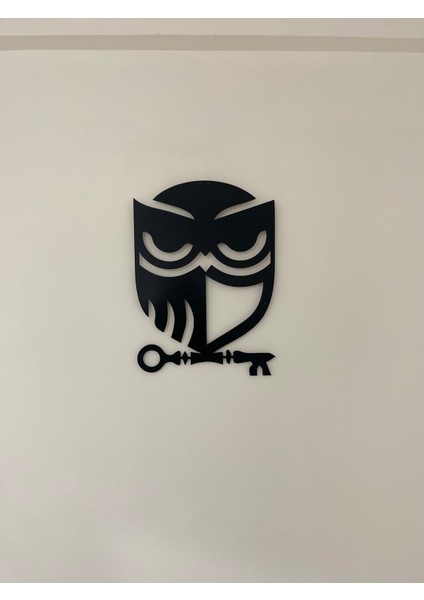 Baykuş ve Anahtar Temalı Metal Tablo | Modern Duvar Dekoru fiyatları