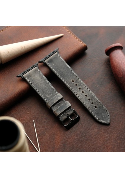 Apple Watch Elit Seri 44-45-46-49(Ultra) Uyumlu Deri Kordon