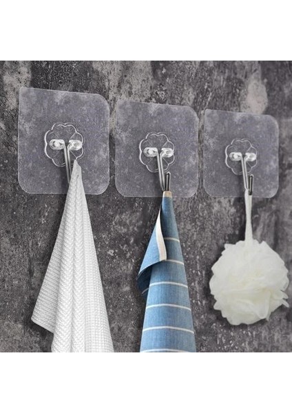 Buffer® Süper Güçlü Yapışkanlı Suya Dayanıklı Şeffaf Askı 5li Set Yeniden Kullanılabilir Kancalar modelleri