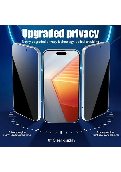 iPhone 17 Uyumlu Gizlilik Ekran Koruyucu | 9h Tempered Cam | Spy Baskı Önleyici | D.ısland Uyumlu