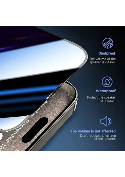iPhone 17 Uyumlu Gizlilik Ekran Koruyucu | 9h Tempered Cam | Spy Baskı Önleyici | D.ısland Uyumlu