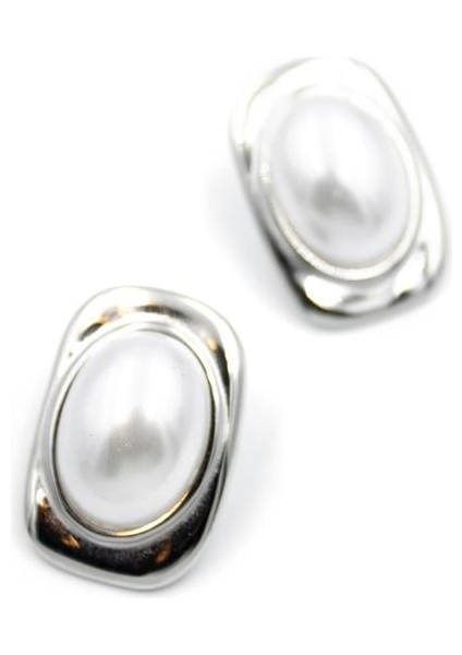 Inci Oval Küpe - Gümüş