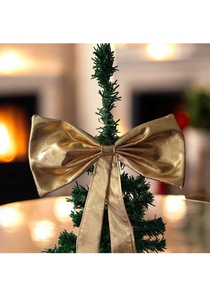 1 Adet Parlak, Gold ,lame Yılbaşı Çam Ağaçı Fiyonk Kurdele Yeni Yıl Noel Parti Dekorasyon Süsleri
