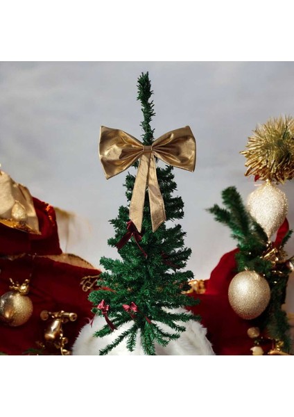 1 Adet Parlak, Gold ,lame Yılbaşı Çam Ağaçı Fiyonk Kurdele Yeni Yıl Noel Parti Dekorasyon Süsleri